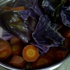 Boiled Red Cabbage and Carrots for Fat Free Red Cabbage, Carrot and Pea Soup