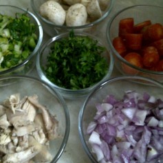 Ingredients for Chicken Noodle Vegetable Broth
