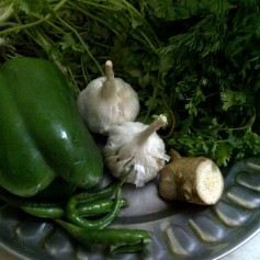 Ingredients for Green Chutney/Indian Pesto