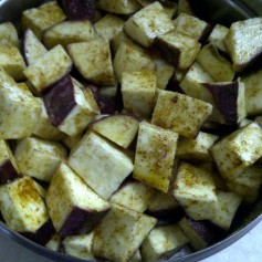 Marinate Sweet Potato for Croutons
