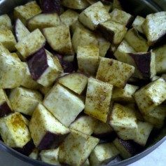 Marinate Sweet Potato for Croutons