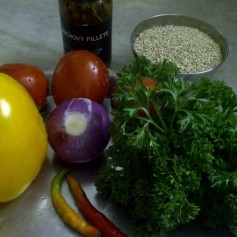 Ingredients for Quinoa With Pepper & Pistachio