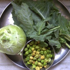 Kohlrabi & Fresh Green Chickpeas for Idada