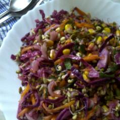 Colourful Sprouted Moong Bean Salad